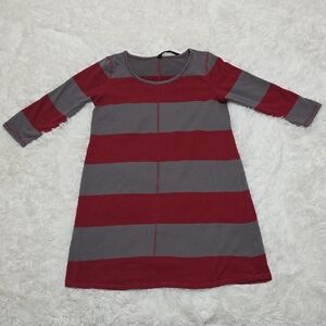 Jessica Simpson Red and Gray Striped  Dress. Size M